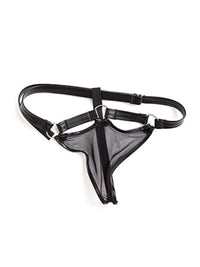 Ανδρικό mikro thong με μαύρη δερμάτινη ζώνη – Fetish Look | Juicy String