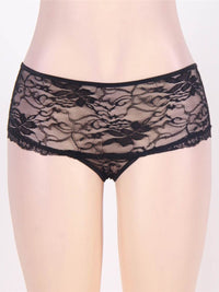 Μαύρο δαντελένιο string με άνοιγμα στον καβάλο – Juicy String