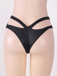 Μαύρο εσώρουχο με ανοιχτό σχέδιο στη μέση – Juicy String
