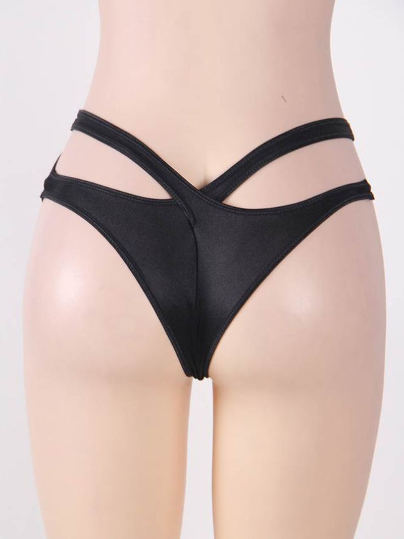 Μαύρο εσώρουχο με ανοιχτό σχέδιο στη μέση – Juicy String