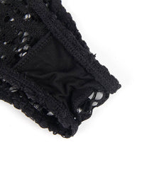 Μαύρο δαντελένιο κορμάκι lingerie με push-up cups – Juicy String