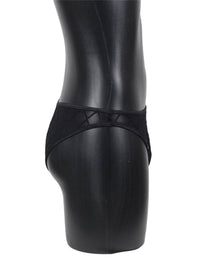 Ανδρικό μαύρο sexy thong με διάφανη ύφανση και hollow-out κόψιμο – Juicy String