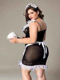 Sexy Στολή Καμαριέρας Plus Size με Ποδιά