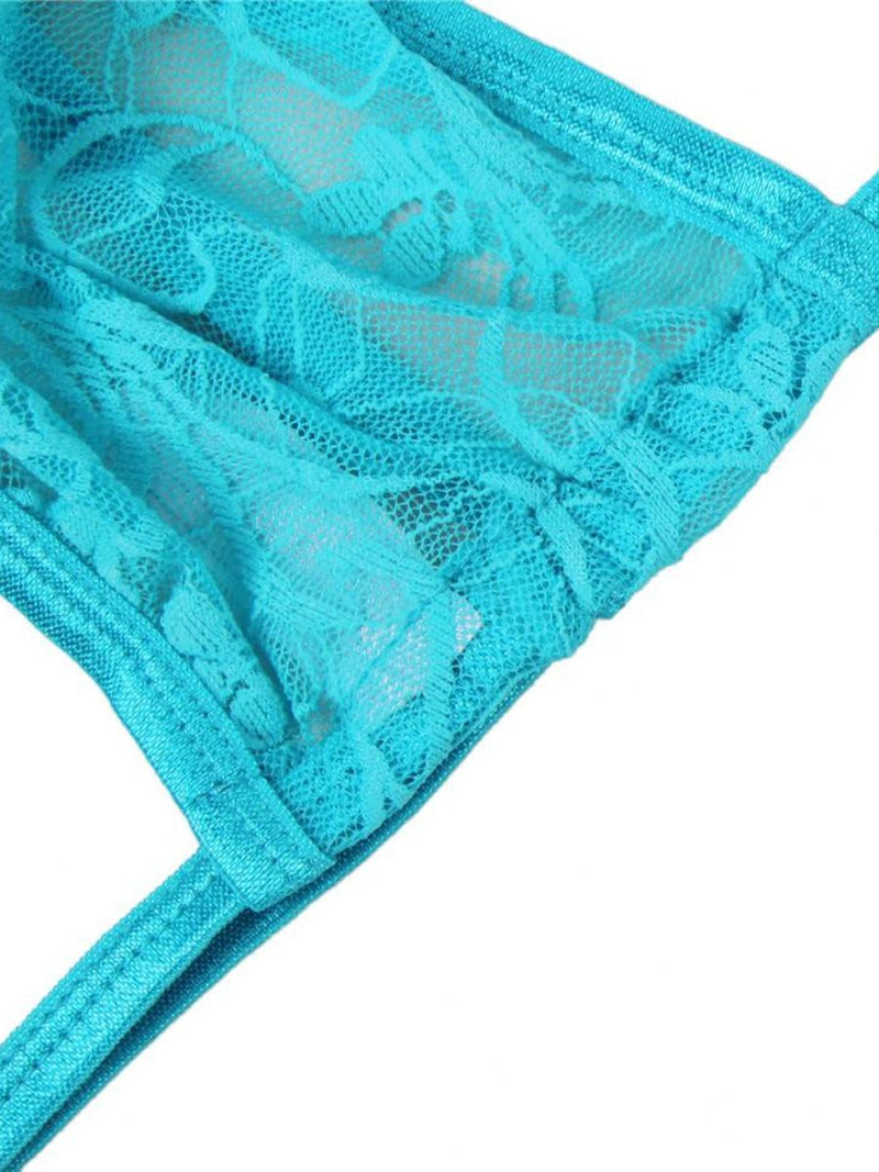 Ανδρικό μπλε δαντελένιο string – Sexy διάφανο εσώρουχο από Juicy String