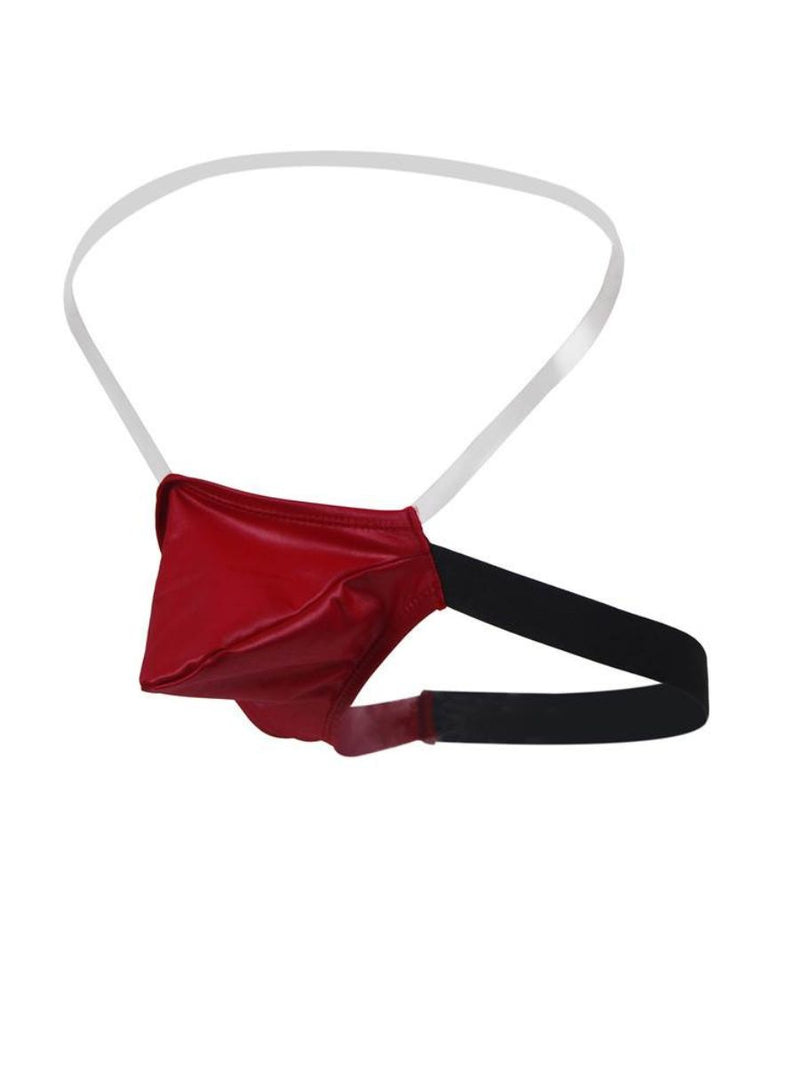 Ανδρικό μπορντό δερμάτινο jockstrap – Sexy εσώρουχο Juicy String