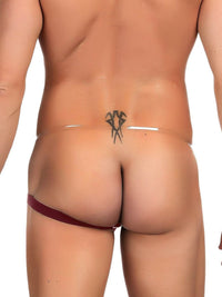 Ανδρικό μπορντό δερμάτινο jockstrap – Sexy εσώρουχο Juicy String