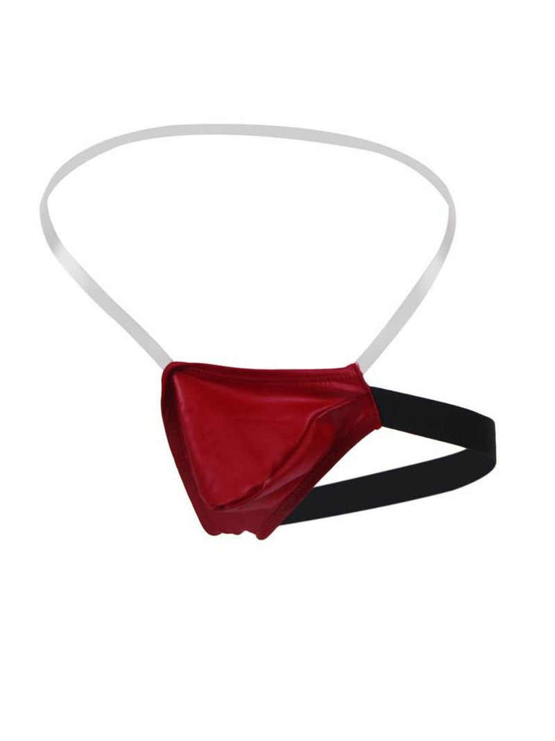 Ανδρικό μπορντό δερμάτινο jockstrap – Sexy εσώρουχο Juicy String