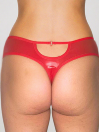 Brazilian Slip από δερματίνη με διαφάνεια στα πλάγια, S/M - L/XL, για σέξι και προκλητική εμφάνιση – Juicy String