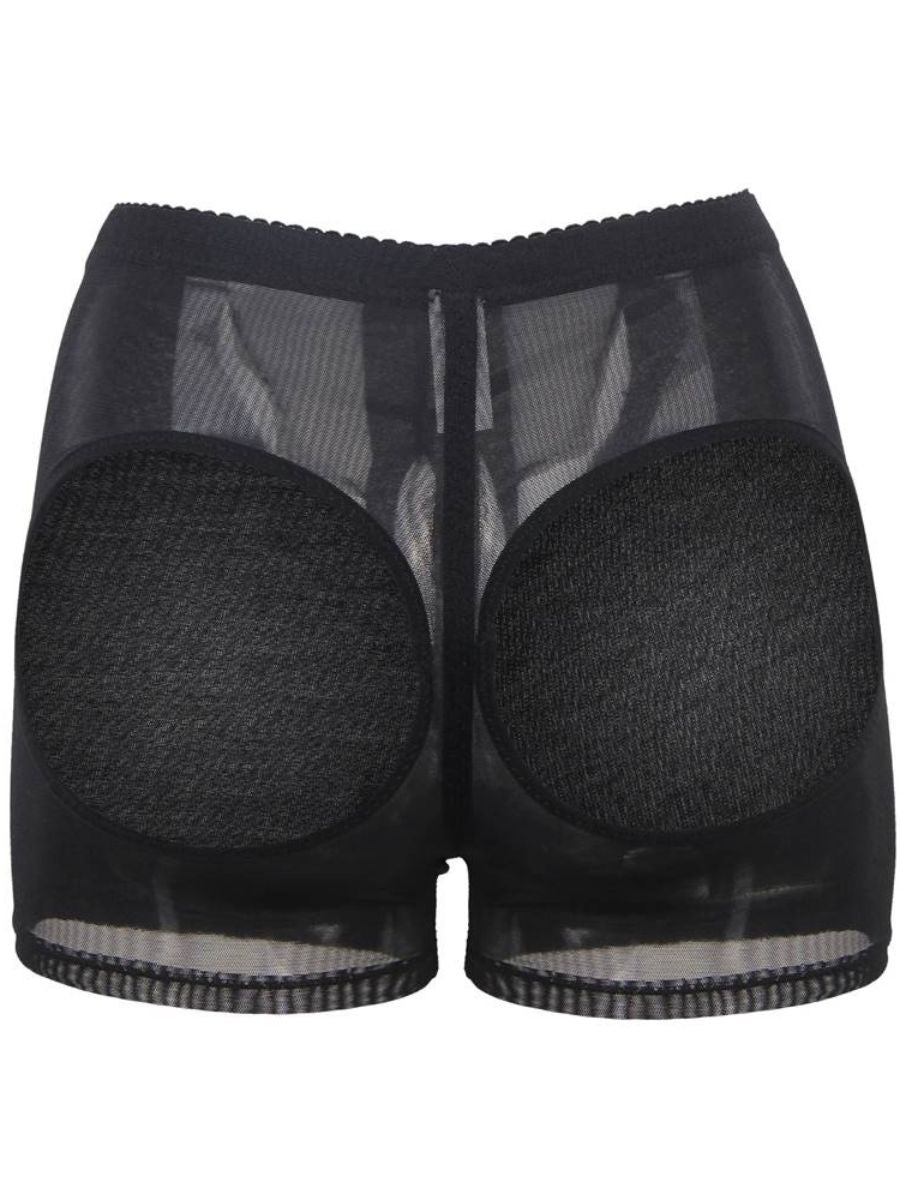 Μαύρο εσώρουχο boyshort με κοψίματα και butt lifter ενίσχυση – Juicy String