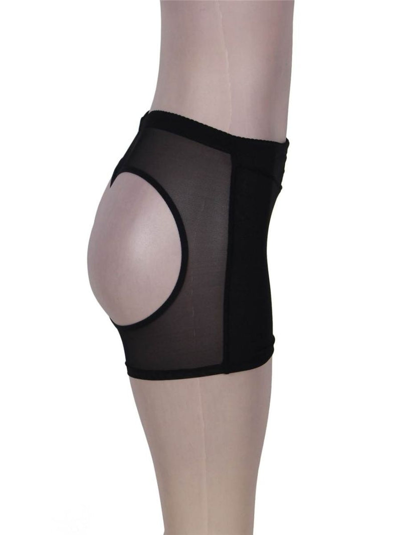 Μαύρο εσώρουχο boyshort με κοψίματα και butt lifter ενίσχυση – Juicy String