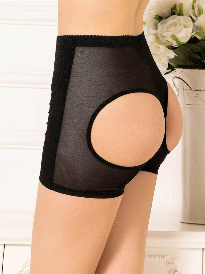 Μαύρο εσώρουχο boyshort με κοψίματα και butt lifter ενίσχυση – Juicy String
