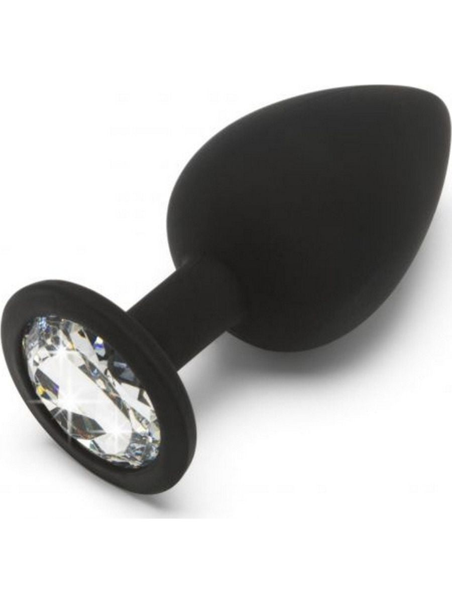 Σετ Butt Plugs Σιλικόνης με Πολυτελή Βάση με Λευκό Κρύσταλλο