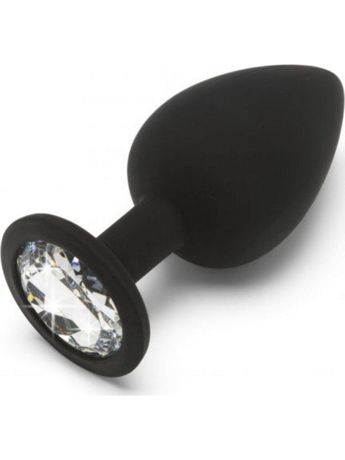 Σετ Butt Plugs Σιλικόνης με Πολυτελή Βάση με Λευκό Κρύσταλλο