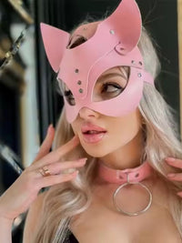 Sexy Cosplay Μάσκα Catwoman με Ασημένιες Λεπτομέρειες