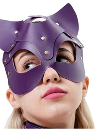 Sexy Cosplay Μάσκα Catwoman με Ασημένιες Λεπτομέρειες