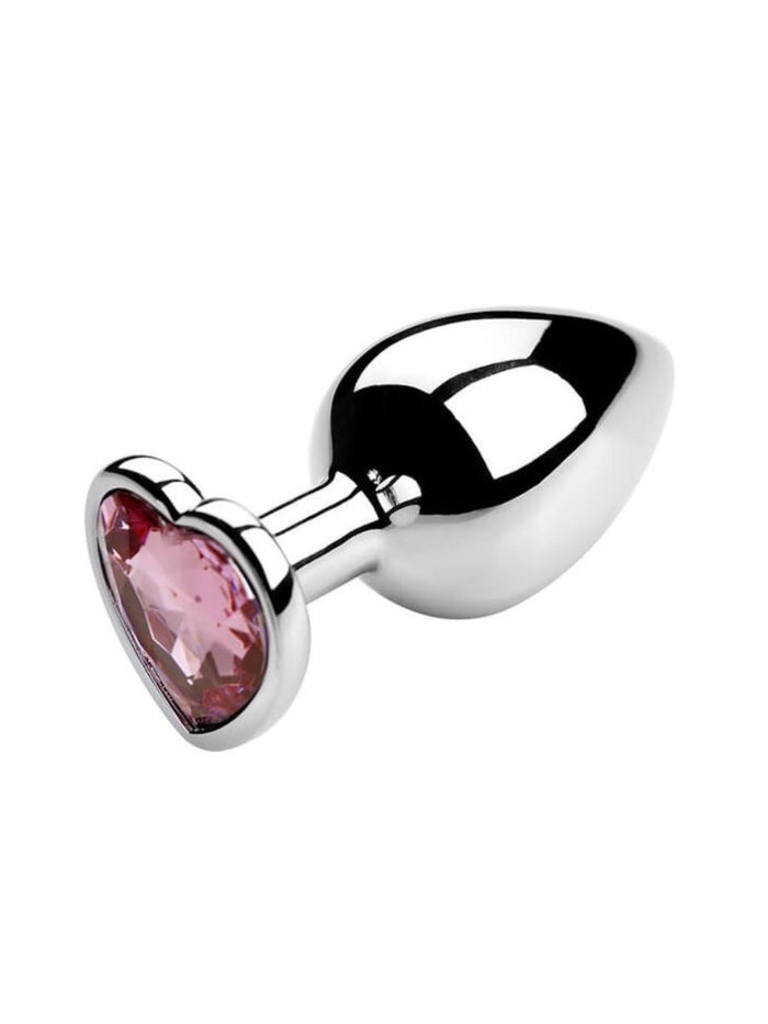 Butt Plug με Λαμπερό Κόσμημα σε Σχήμα Καρδιάς