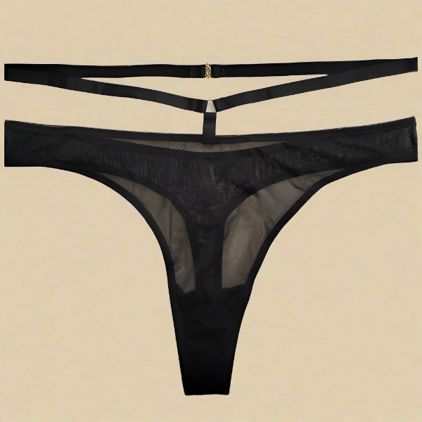 See Through Σετ Bra και String με Επένδυση