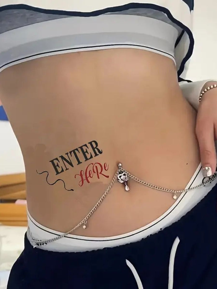 Προσωρινά tattoo αυτοκόλλητα με φράσεις για σέξι body art – Juicy String