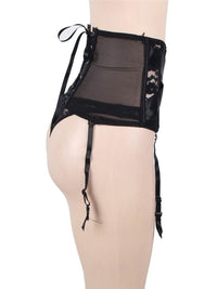 Σετ με δαντελένια ζαρτιέρα και floral string – Juicy String