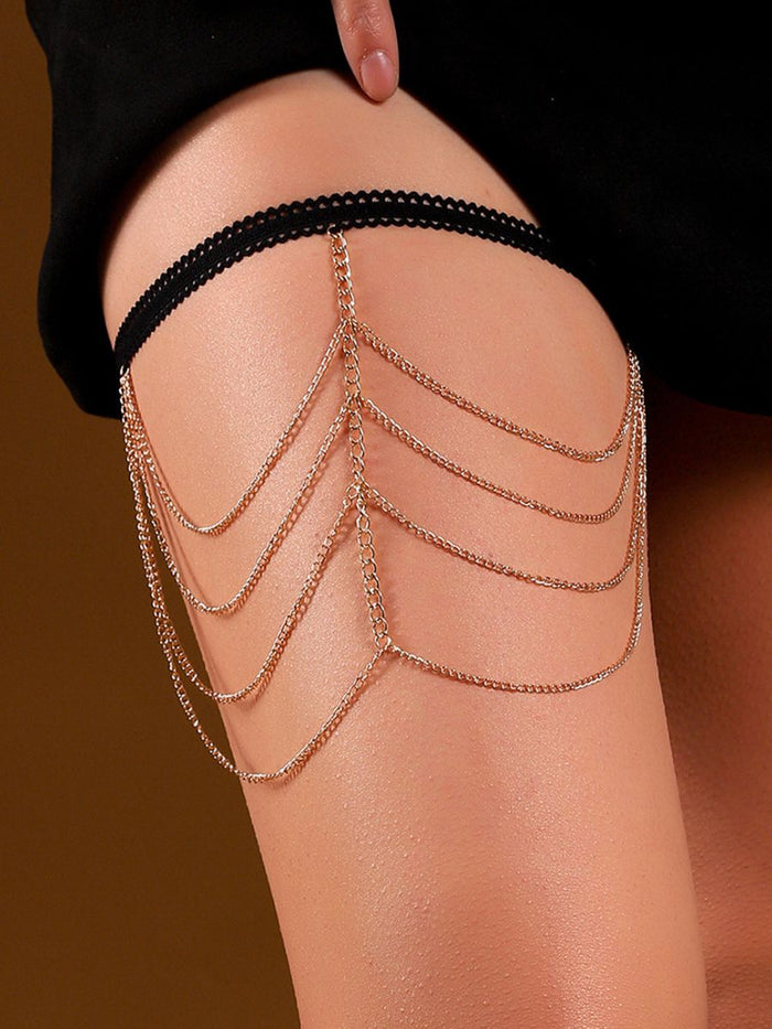 Χρυσή αλυσίδα ποδιού με τέσσερις σειρές– Juicy String
