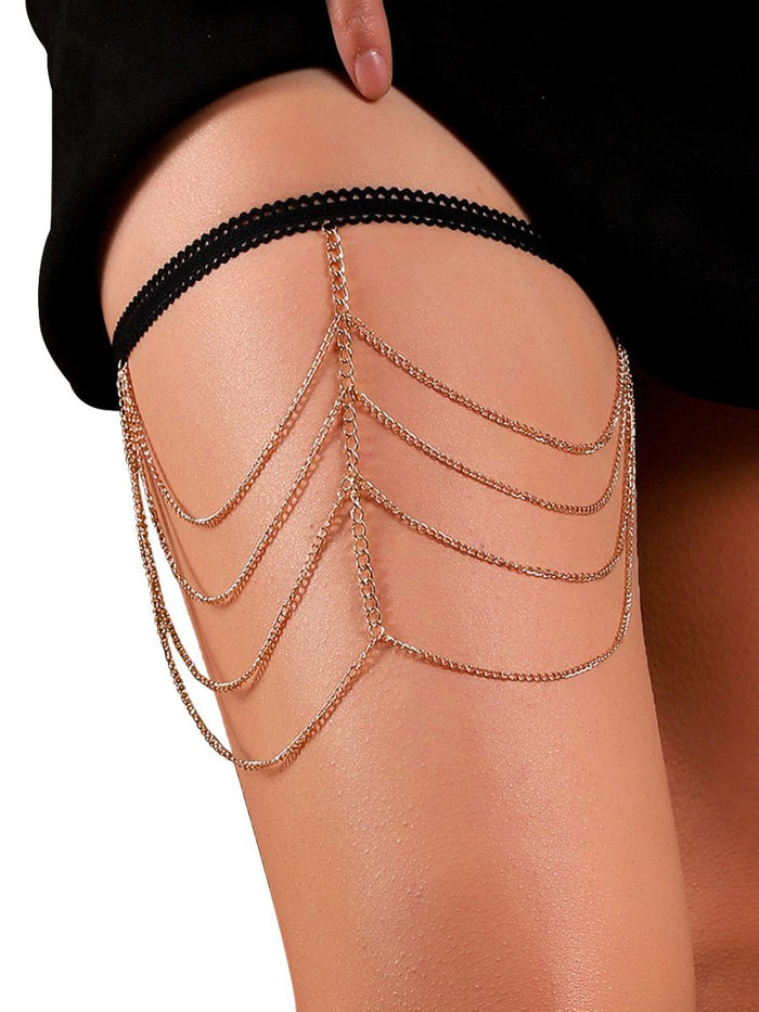Χρυσή αλυσίδα ποδιού με τέσσερις σειρές– Juicy String