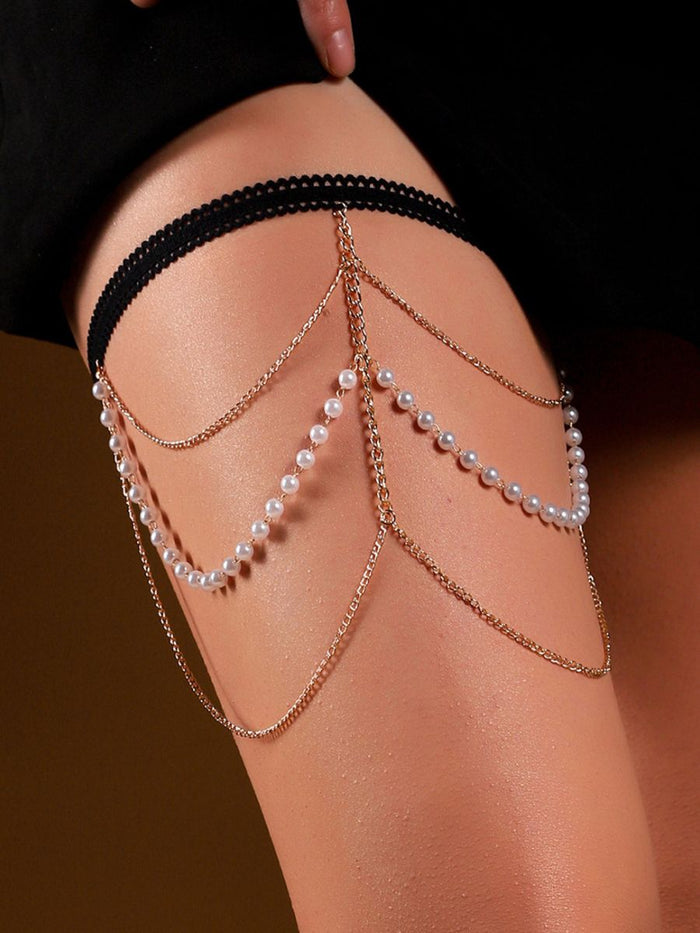 Χρυσή αλυσίδα ποδιού με πέρλες – sexy accessory από Juicy String