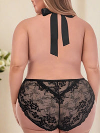 Μαύρο Κορμάκι με Δαντέλα και Διαφάνεια και Halter Design