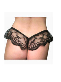 Crotchless G-String με Δαντέλα και Φιογκάκια