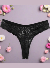 Δαντελένιο Γυναικείο String με Animal Print Μοτίβο