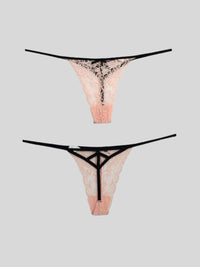Δαντελένιο String με Κορδονάκι και Σχέδιο Πίσω – Juicy String