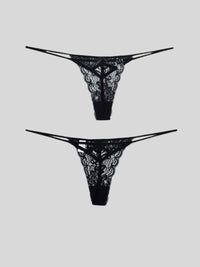 Δαντελένιο String με Κορδονάκι και Σχέδιο Πίσω – Juicy String