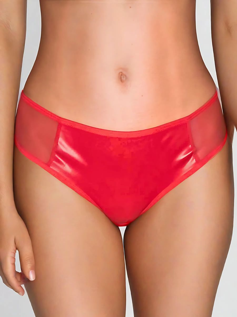 Brazilian Slip από δερματίνη με διαφάνεια στα πλάγια, S/M - L/XL, για σέξι και προκλητική εμφάνιση – Juicy String