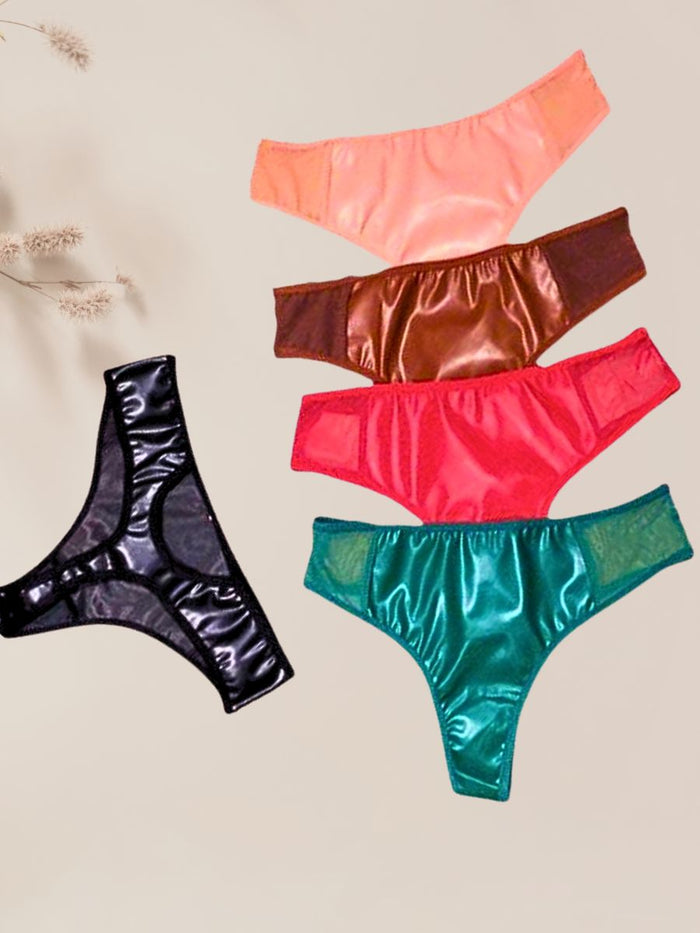 Brazilian Slip από δερματίνη με διαφάνεια στα πλάγια, S/M - L/XL, για σέξι και προκλητική εμφάνιση – Juicy String