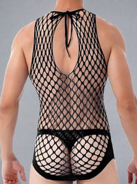 Ανδρικό Μαύρο Fishnet Κορμάκι