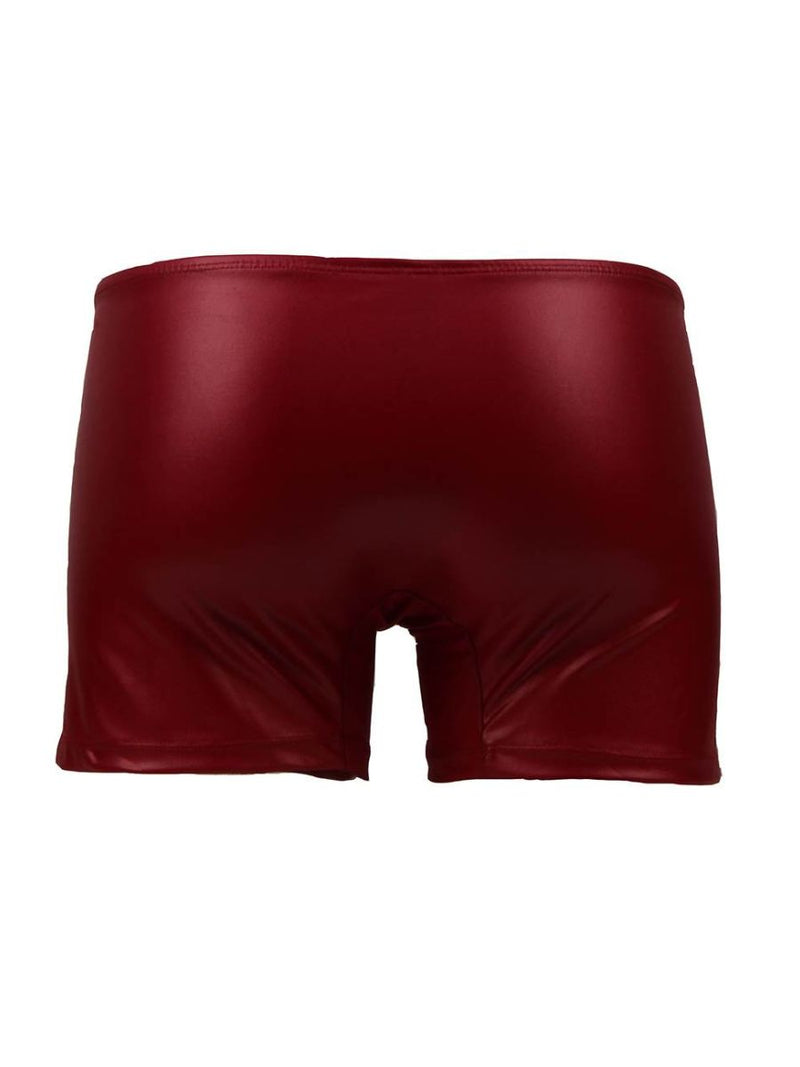 Ανδρικό boxer σε Bordeaux δερματίνη με φερμουάρ μπροστά – Juicy String