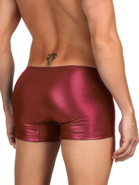 Ανδρικό boxer σε Bordeaux δερματίνη με φερμουάρ μπροστά – Juicy String