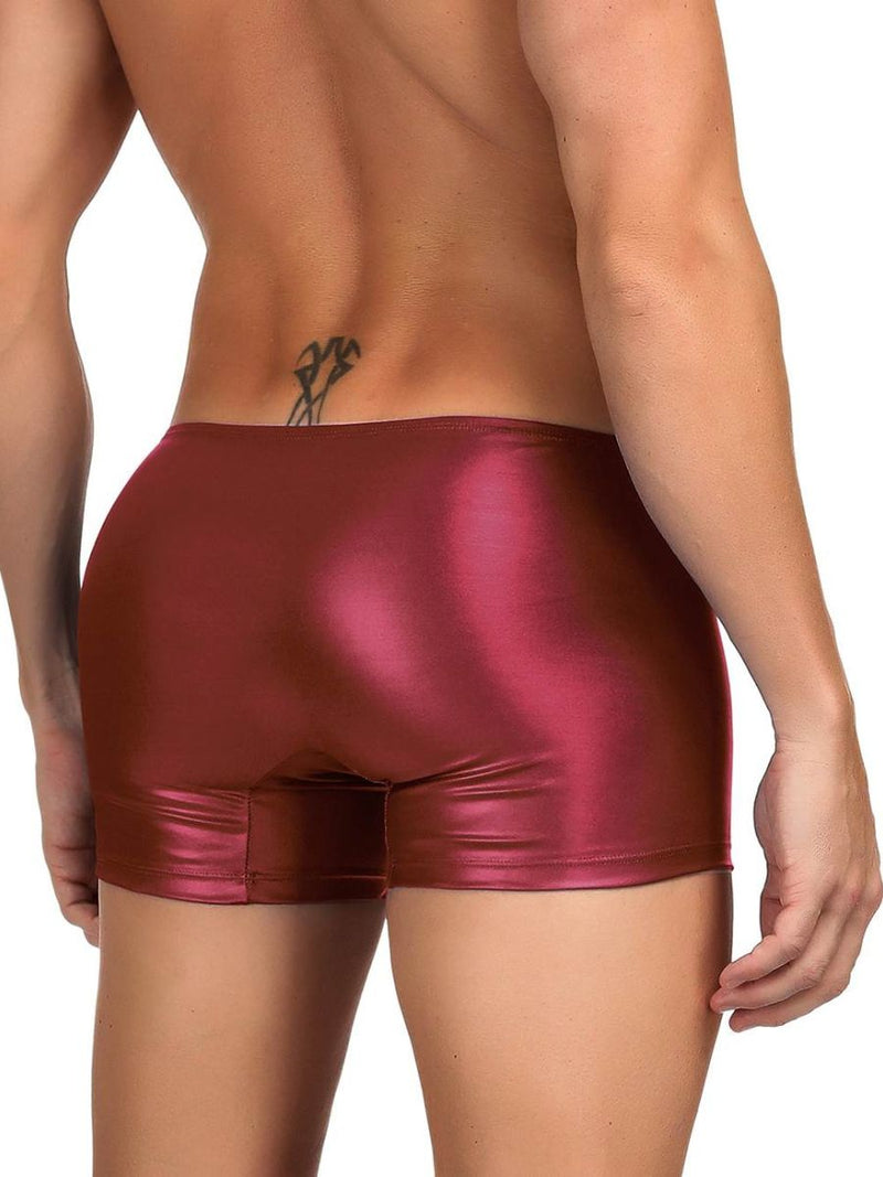 Ανδρικό boxer σε Bordeaux δερματίνη με φερμουάρ μπροστά – Juicy String