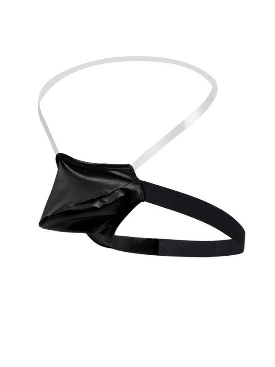 Ανδρικό sexy jockstrap από συνθετικό δέρμα – Juicy String εσώρουχο