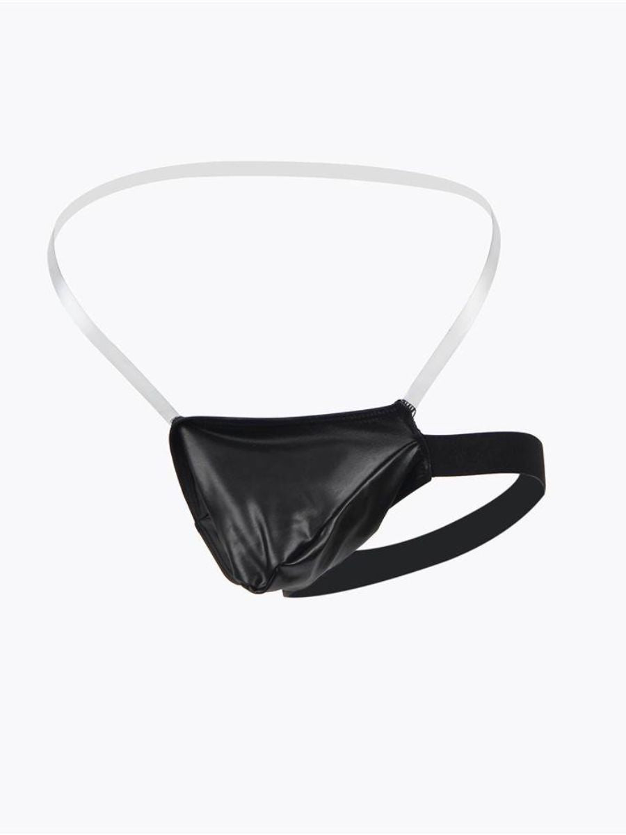 Ανδρικό sexy jockstrap από συνθετικό δέρμα – Juicy String εσώρουχο