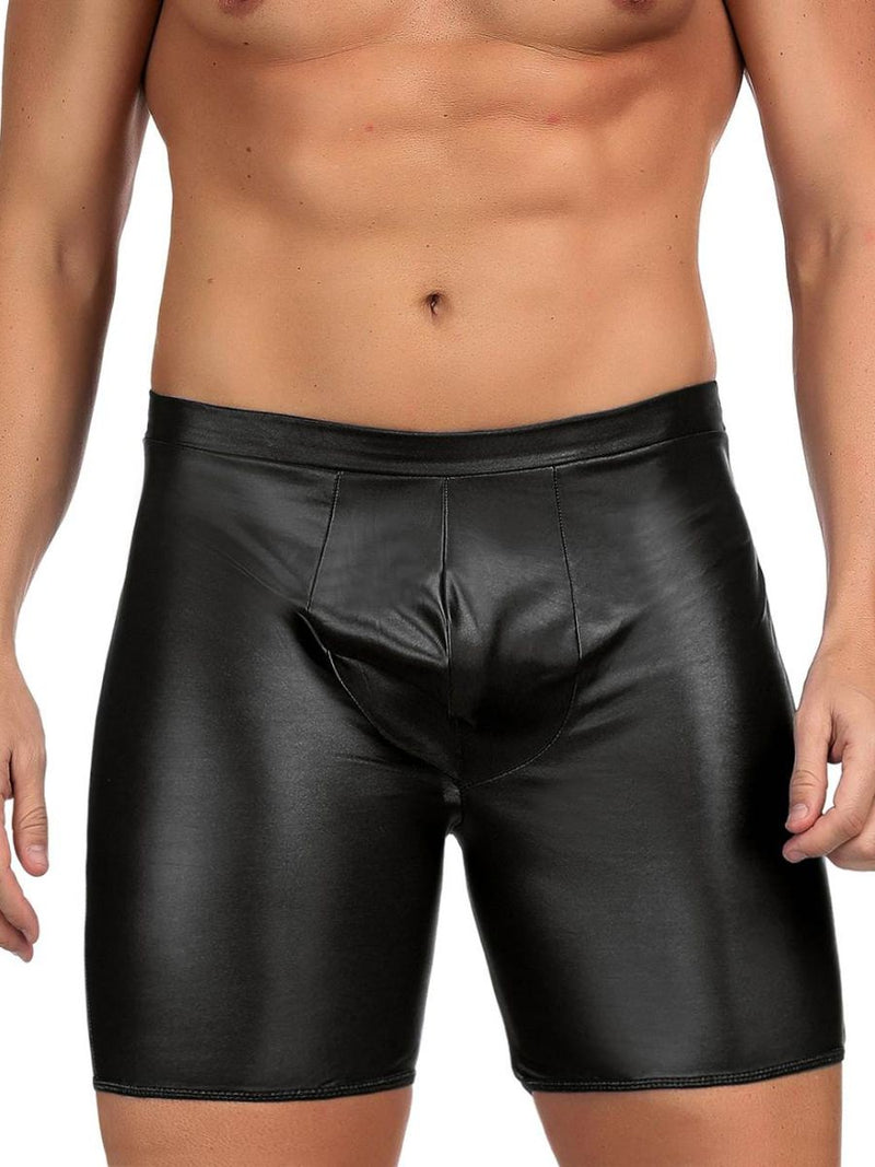 Ανδρικό sexy δερμάτινο παντελόνι με ανοιχτούς γοφούς – Juicy String