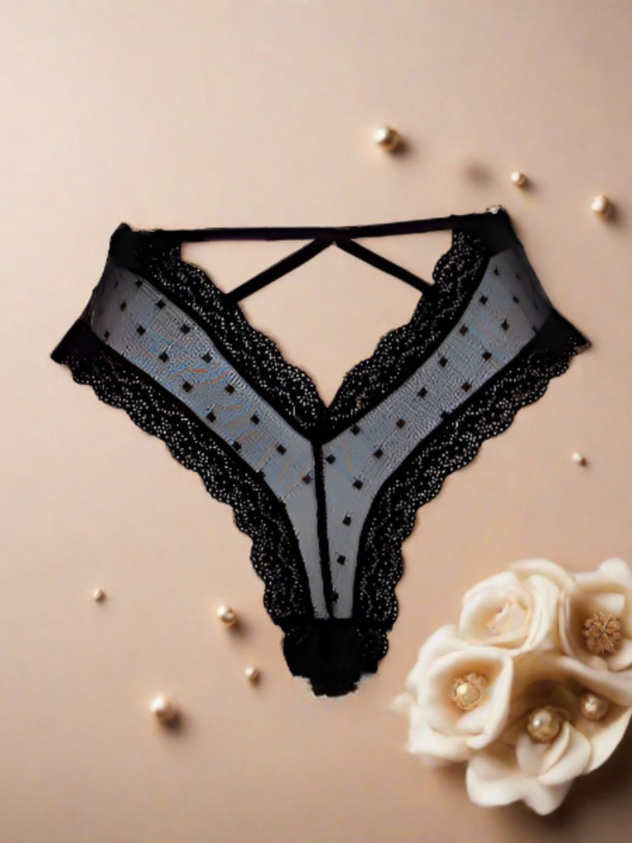 Brazilian Slip Διάφανο με V Κόψιμο – Μαύρο, Κόκκινο, Μωβ, Nude | Juicy String