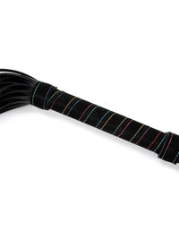 Mini BDSM whip με ανάγλυφη λαβή – PU leather – Juicy String