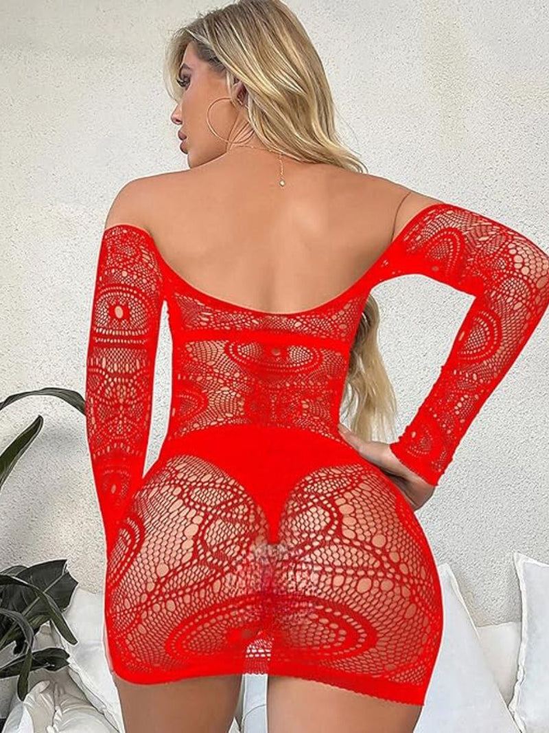 Bodystocking Φόρεμα με Μακριά Μανίκια