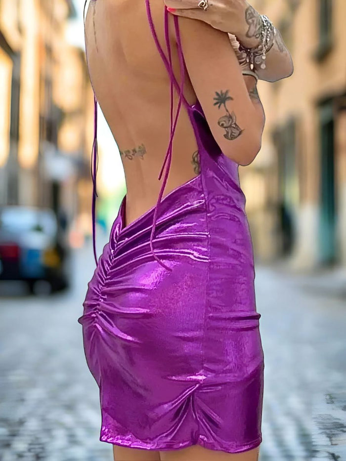 Μεταλλικό Μίνι Φόρεμα σε Διάφορα Χρώματα, One Size – Juicy String