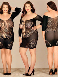 Ελαστικό Μίνι See Through Sexy Φόρεμα Plus Size