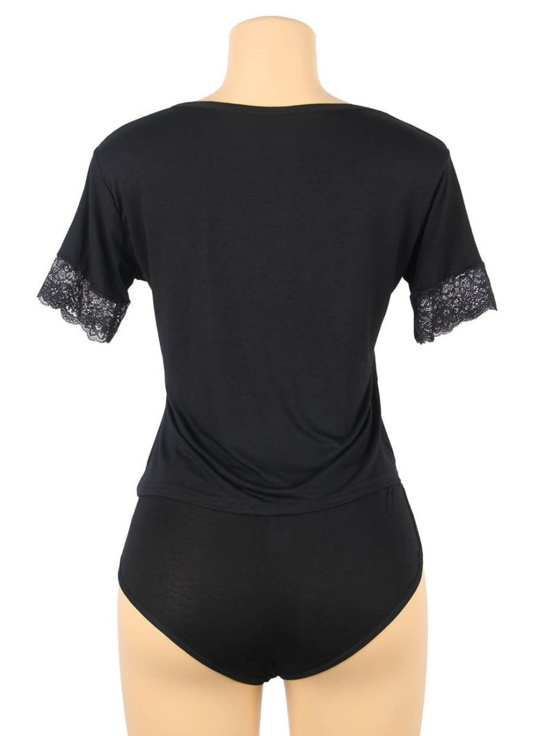 Plus size modal πυτζάμα δύο τεμαχίων – απαλή και άνετη για curvy σιλουέτες