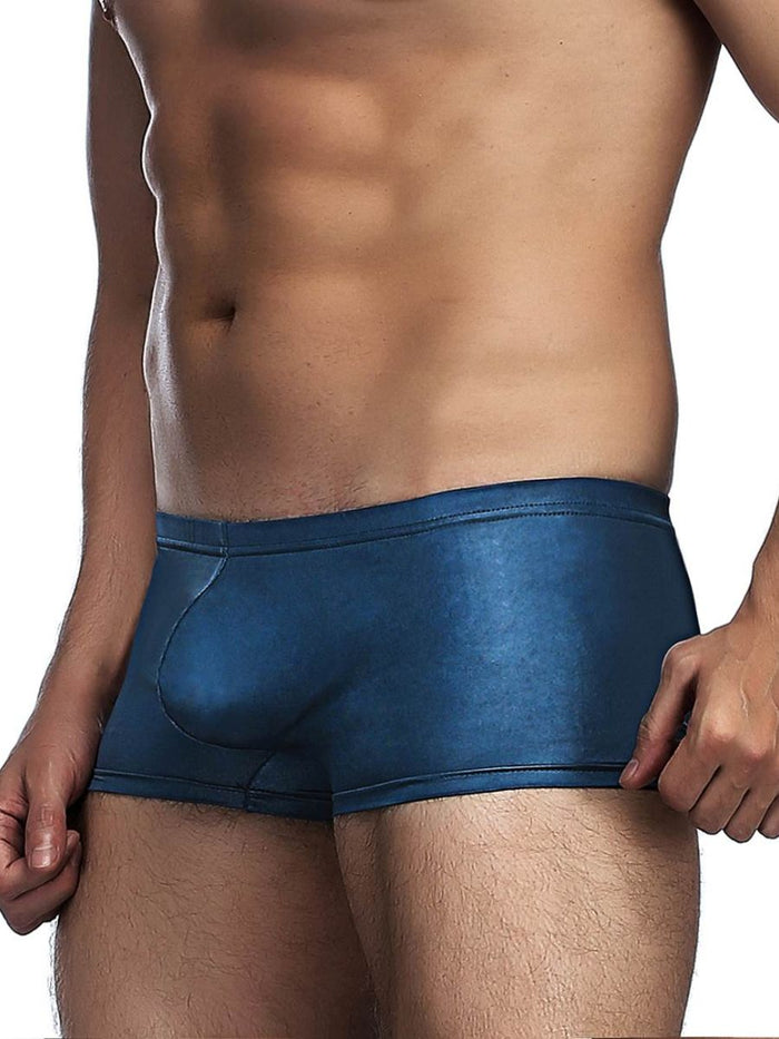 Ανδρικό navy blue sexy εσώρουχο με δερμάτινη όψη – Juicy String

