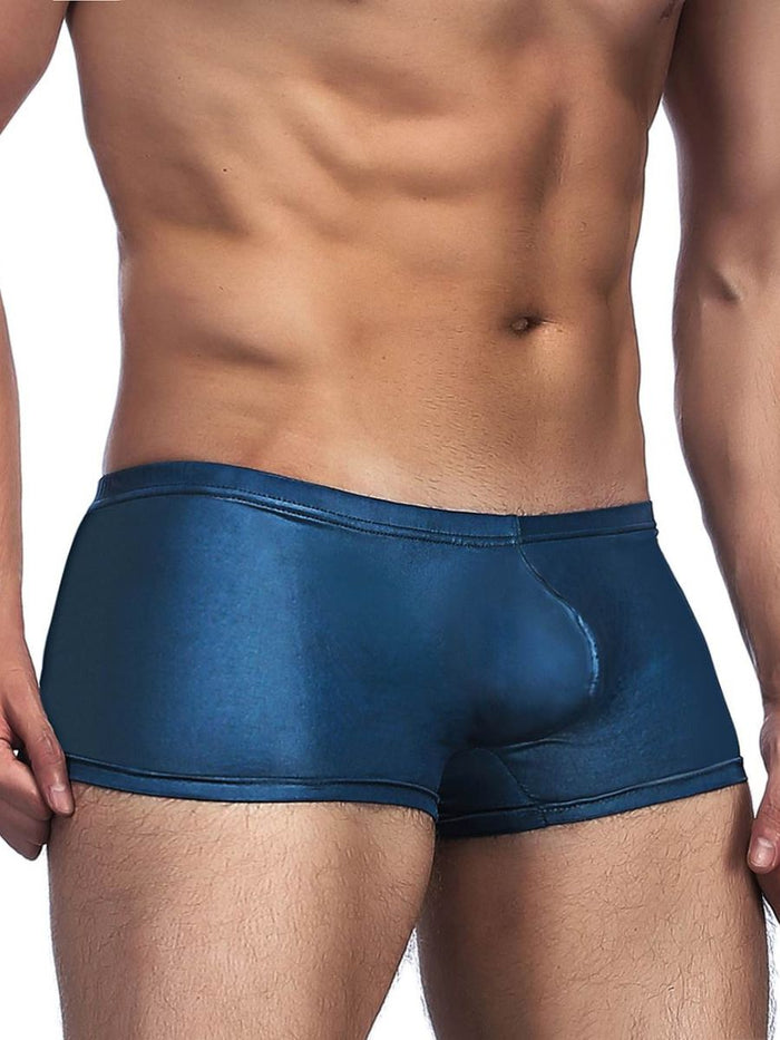 Ανδρικό navy blue sexy εσώρουχο με δερμάτινη όψη – Juicy String

