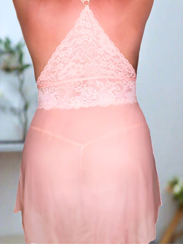 Plus Size Babydoll από Διαφάνεια και Δαντελένιο Μπούστο