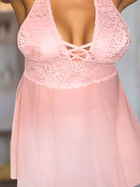 Plus Size Babydoll από Διαφάνεια και Δαντελένιο Μπούστο